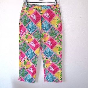 Vintage Lilly Pulitzer Tropical Cropped Ankle Pants